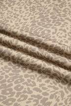 Khaki Leopard Star Print Long Sleeve Loose Casual Two Piece Pants Set
