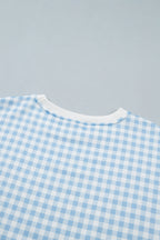 Yellow Plaid Baggy Pullover Drawstring Casual Shorts 2pcs Outfit