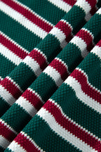 Green Stripe Striped Colorblock Round Neck Long Sleeve Shift Plus Size Sweatshirt