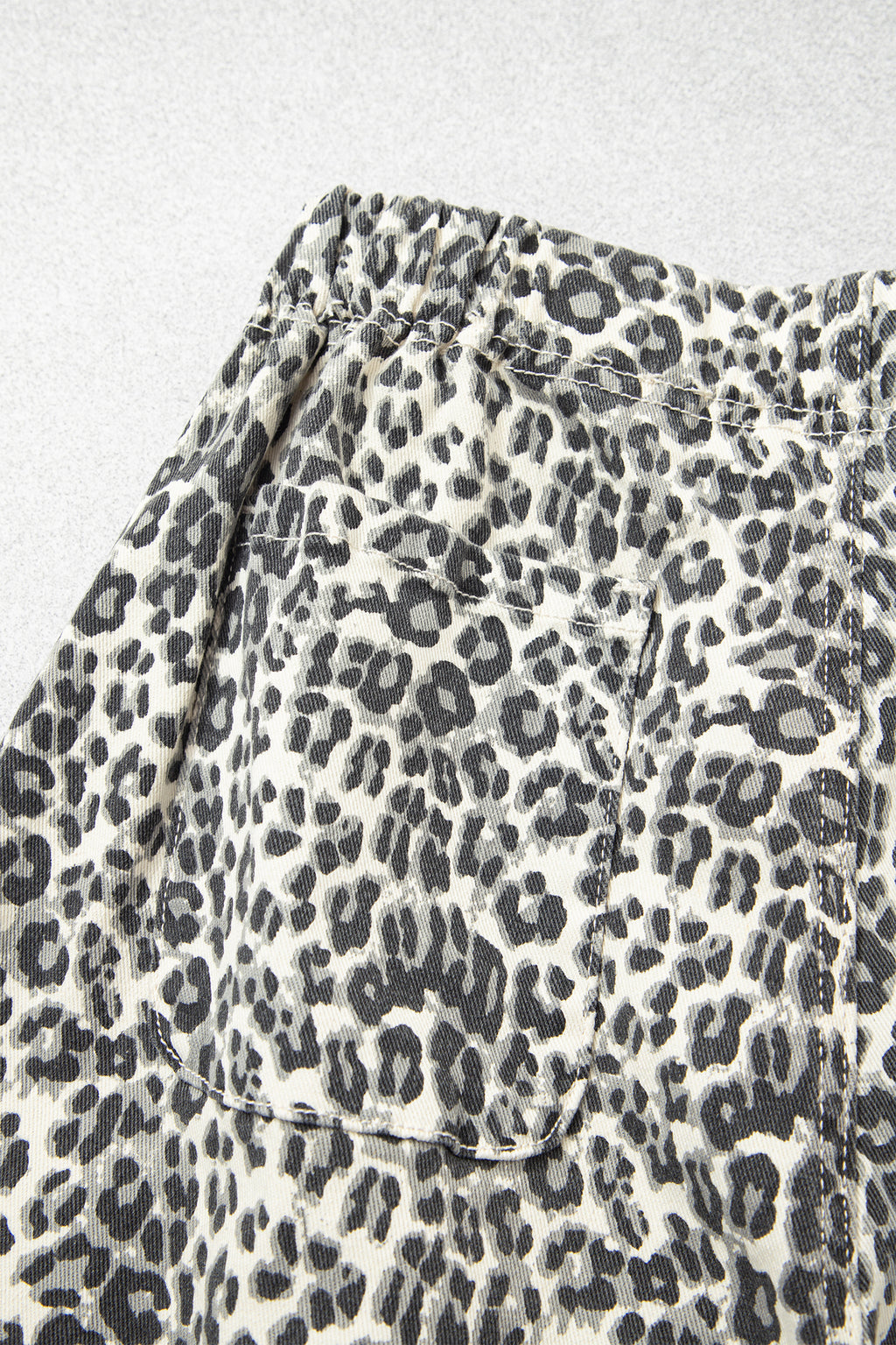 Brown Leopard Print Rainbow Striped Detail Buttoned Loose Jogger Jeans