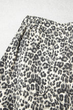 Brown Leopard Print Rainbow Striped Detail Buttoned Loose Jogger Jeans