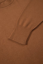 Chestnut Oversized Ribbed Knit Long Sleeve Tunic Plus Size Sweater