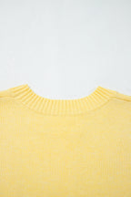 Yellow Cream Large Armhole Side Slit Loose Sweater Vest