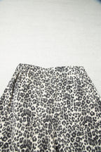 Brown Leopard Print Rainbow Striped Detail Buttoned Loose Jogger Jeans