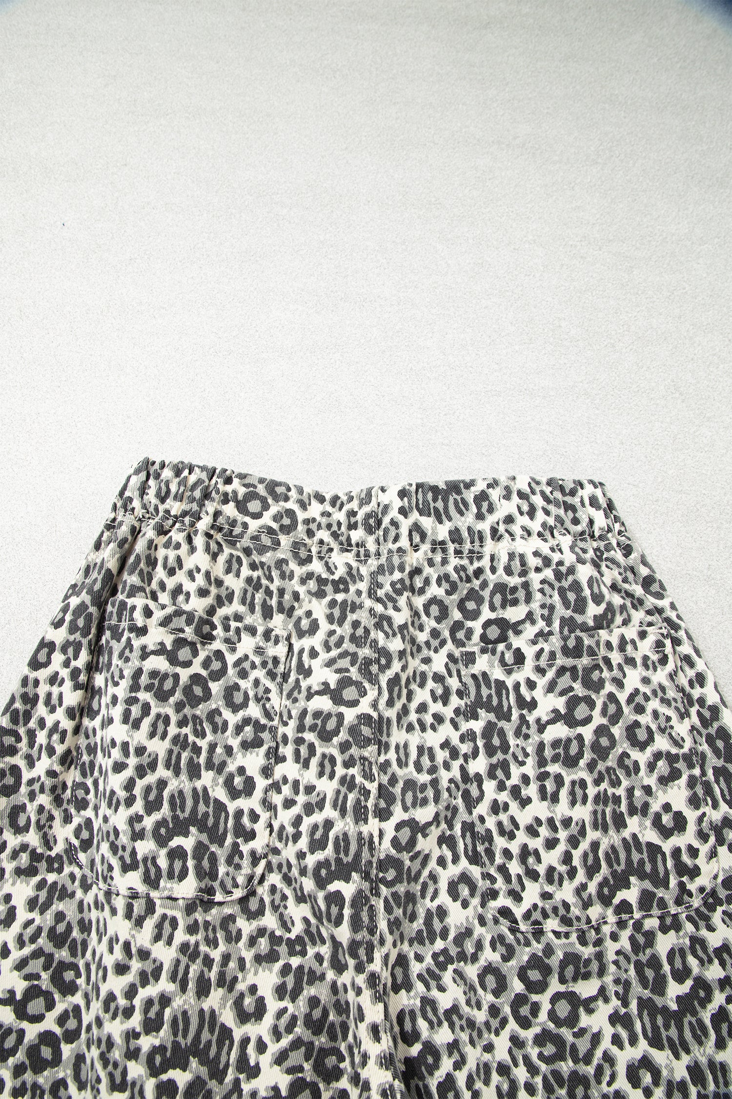 Brown Leopard Print Rainbow Striped Detail Buttoned Loose Jogger Jeans