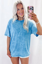 Rose Red Mineral Washed Oversized Tee