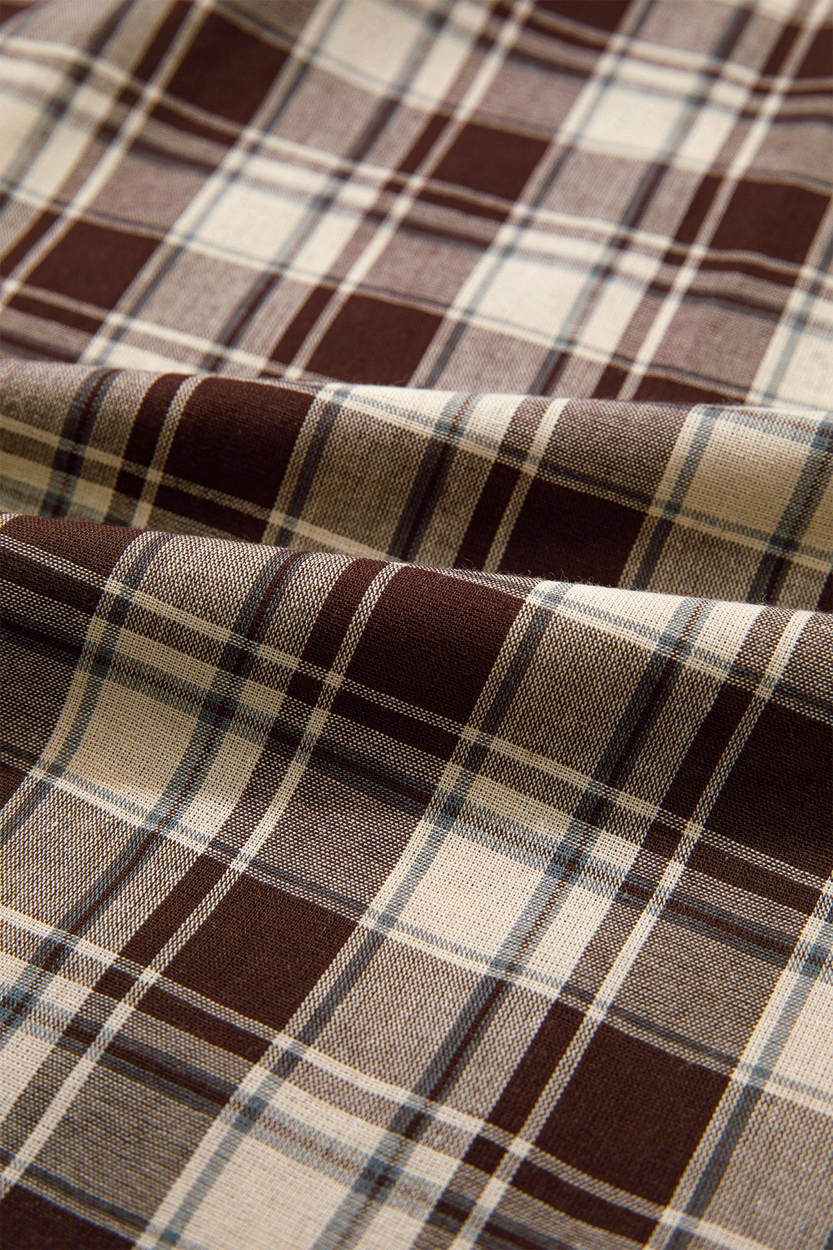 Brown Plaid Long Sleeve Short Shift Mini Dress