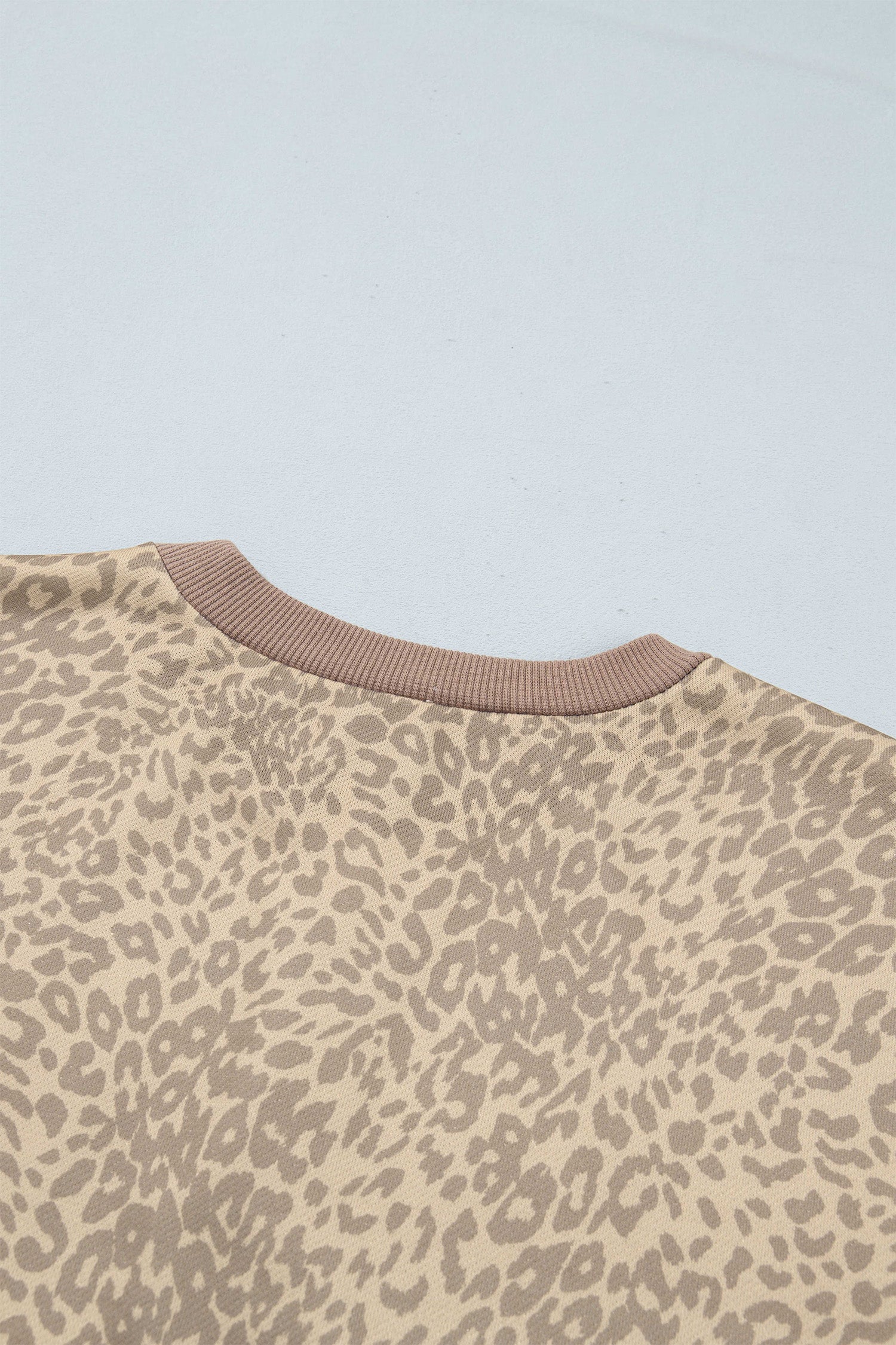 Khaki Leopard Star Print Long Sleeve Loose Casual Two Piece Pants Set