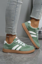 Ashleigh Blue Varsity Color Block Patchwork PU Leather Lace Up Shoes